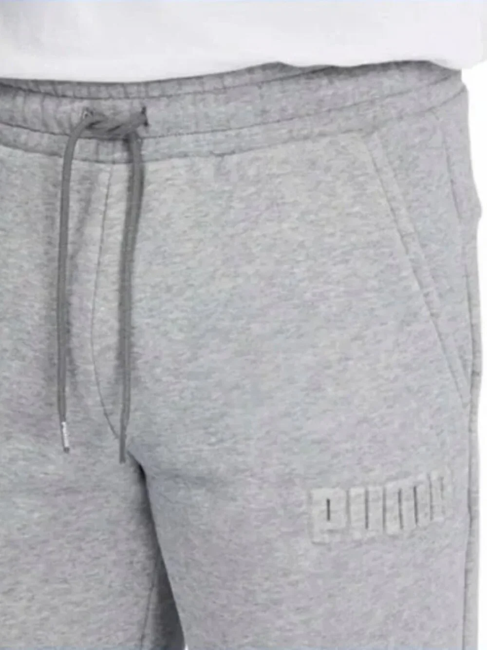 Puma Fleece Lined Athletic Embossed Gray Sweatpants Joggers